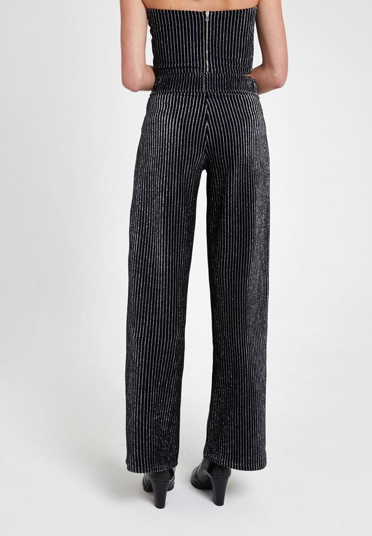 OXXO Womens Bottoms OXXO -  Striped Trousers with Shiny