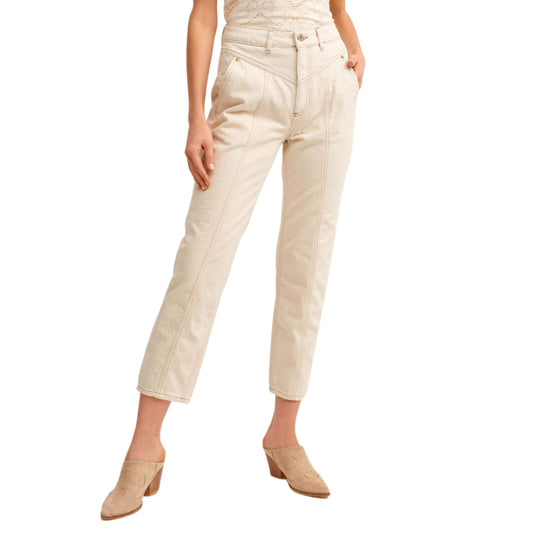 OXXO Womens Bottoms L / Beige / 30 OXXO - Ultra High Waist Mom Jeans