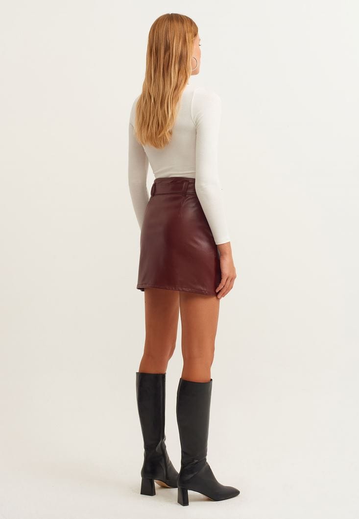 OXXO Womens Bottoms OXXO -  Vegan leather mini skirt