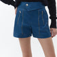 OXXO Womens Bottoms OXXO - Vegan Leather Shorts with Belt Detail