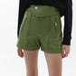 OXXO Womens Bottoms OXXO - Vegan Leather Shorts with Belt Detail