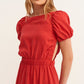 OXXO Womens Dress M / Red OXXO - Cut-Out Detailed Maxi Dress