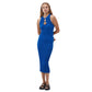 OXXO Womens Dress M / Blue OXXO -  Cut-Out Detailed Midi Dress