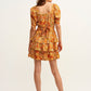 OXXO Womens Dress XL / Multi-Color OXXO - Floral Patterned And Ruffle Mini Dress