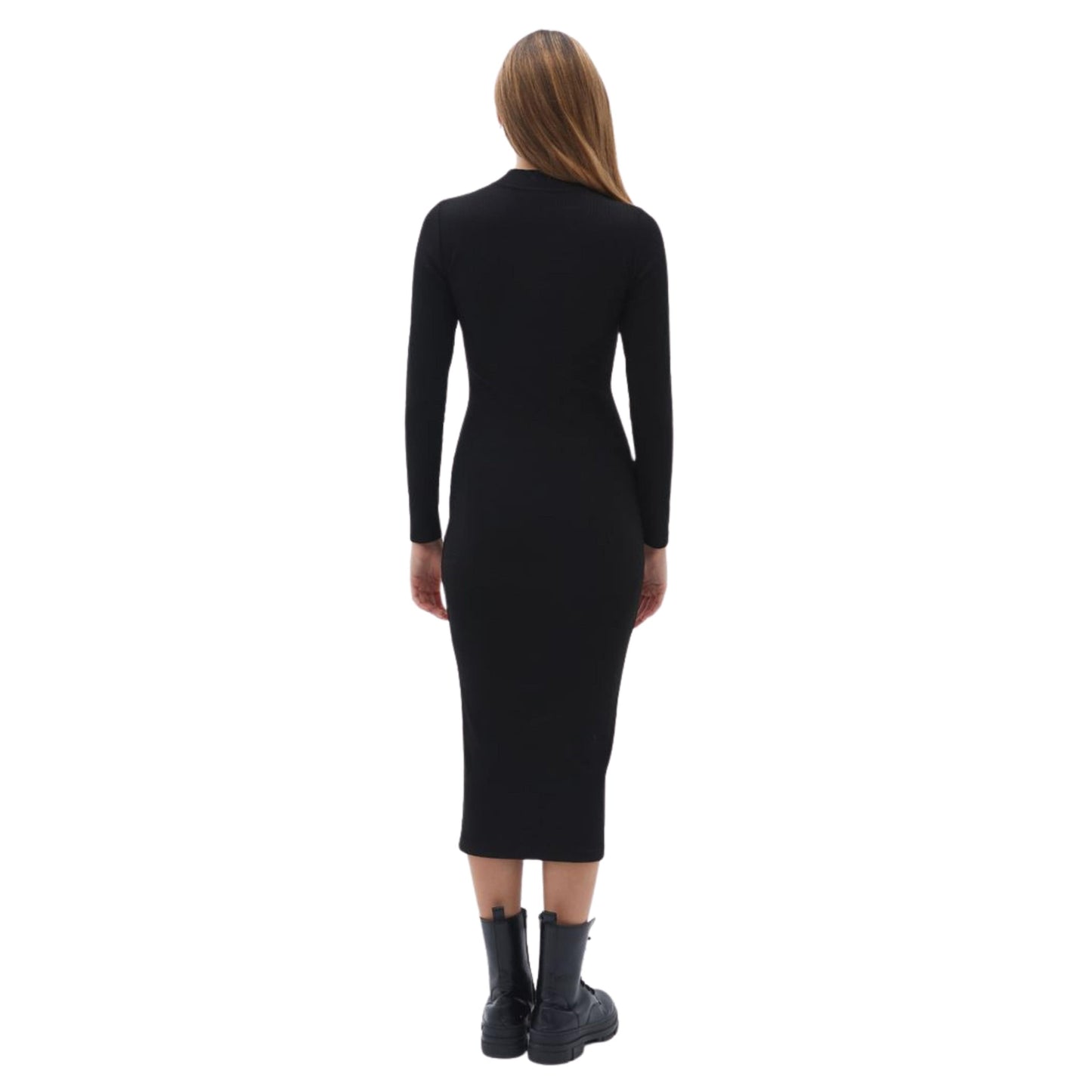 OXXO Womens Dress OXXO - Midi Dress with Zipper Detail