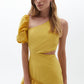 OXXO Womens Dress S / Yellow OXXO -  Mini Dress with Puff Sleeves