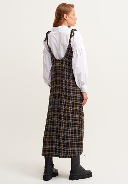 OXXO Womens Dress OXXO - Plaid Patterned Long Dress