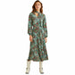 OXXO Womens Dress OXXO - Scarf Detailed Long flower Dress