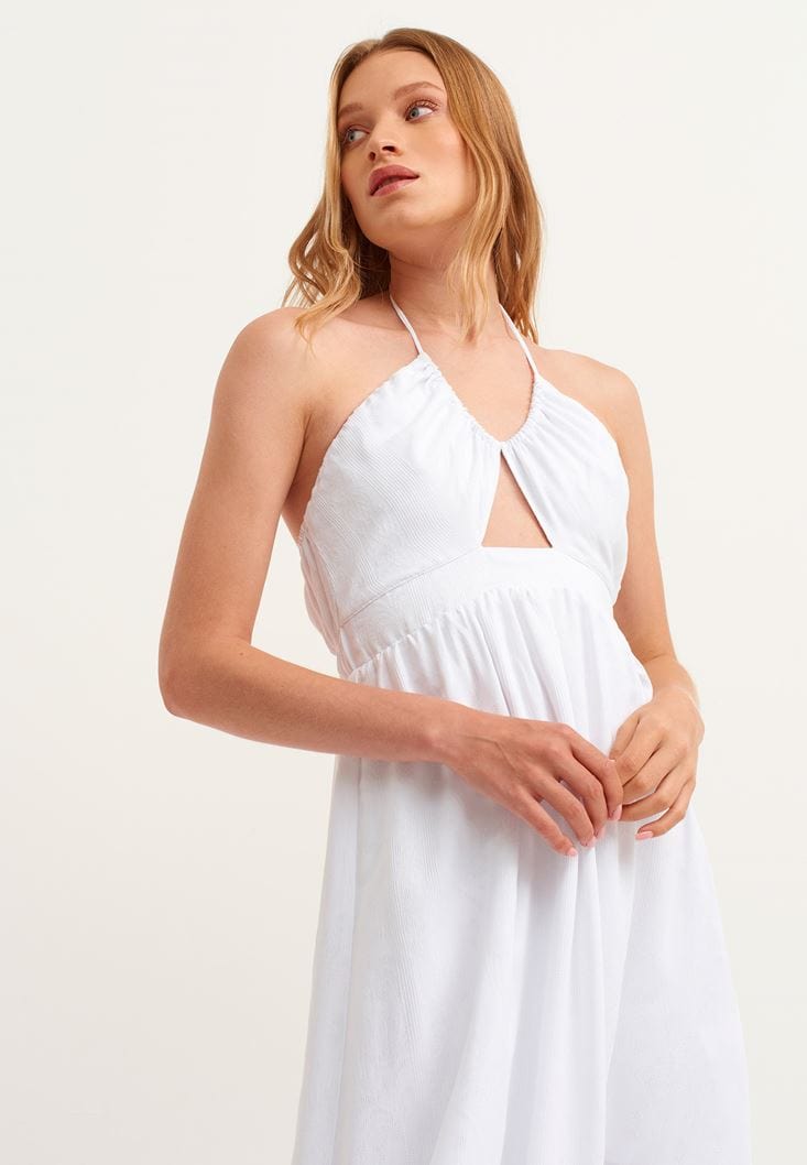 OXXO Womens Dress L / White OXXO - Soft Patterned Dress