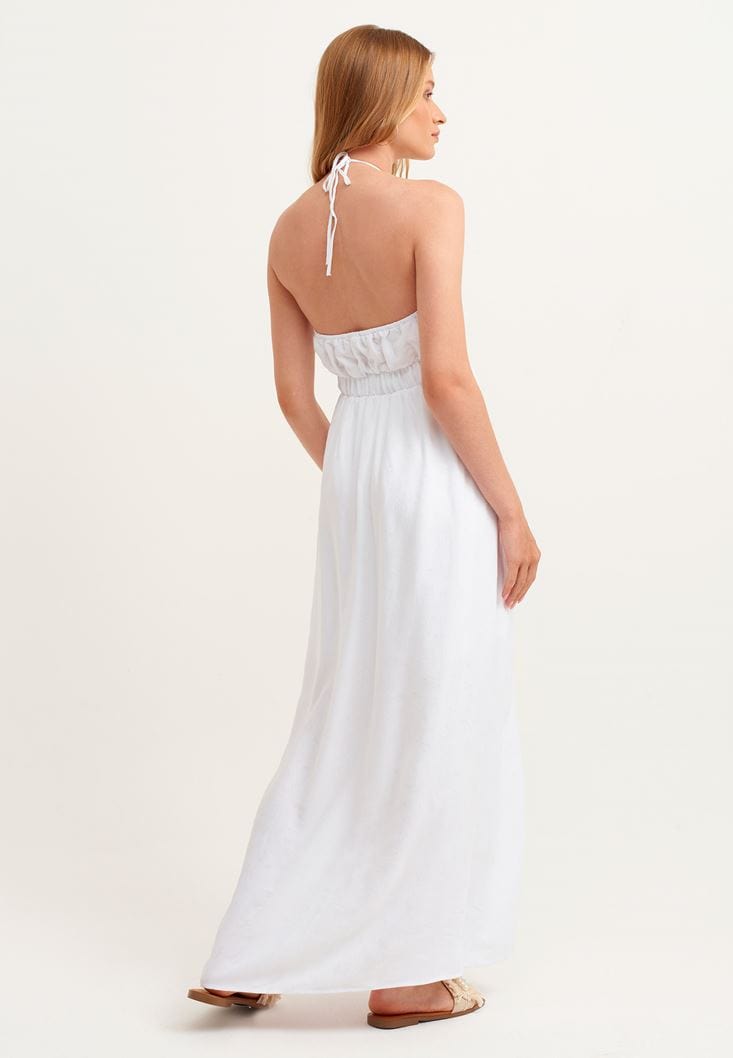 OXXO Womens Dress L / White OXXO - Soft Patterned Dress