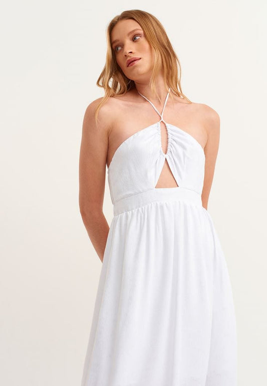 OXXO Womens Dress L / White OXXO - Soft Patterned Dress