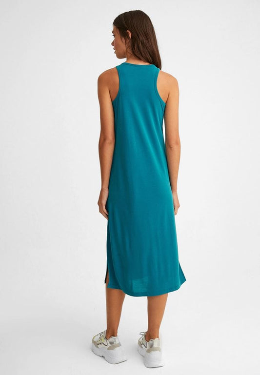 OXXO Womens Dress L / Blue OXXO - Soft Texture Halter Neck Side Slits Dress