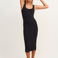 OXXO Womens Dress S / Black OXXO - Square Neck Midi Dress