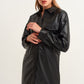 OXXO Womens Dress OXXO -  Vegan Leather Shirt Dress