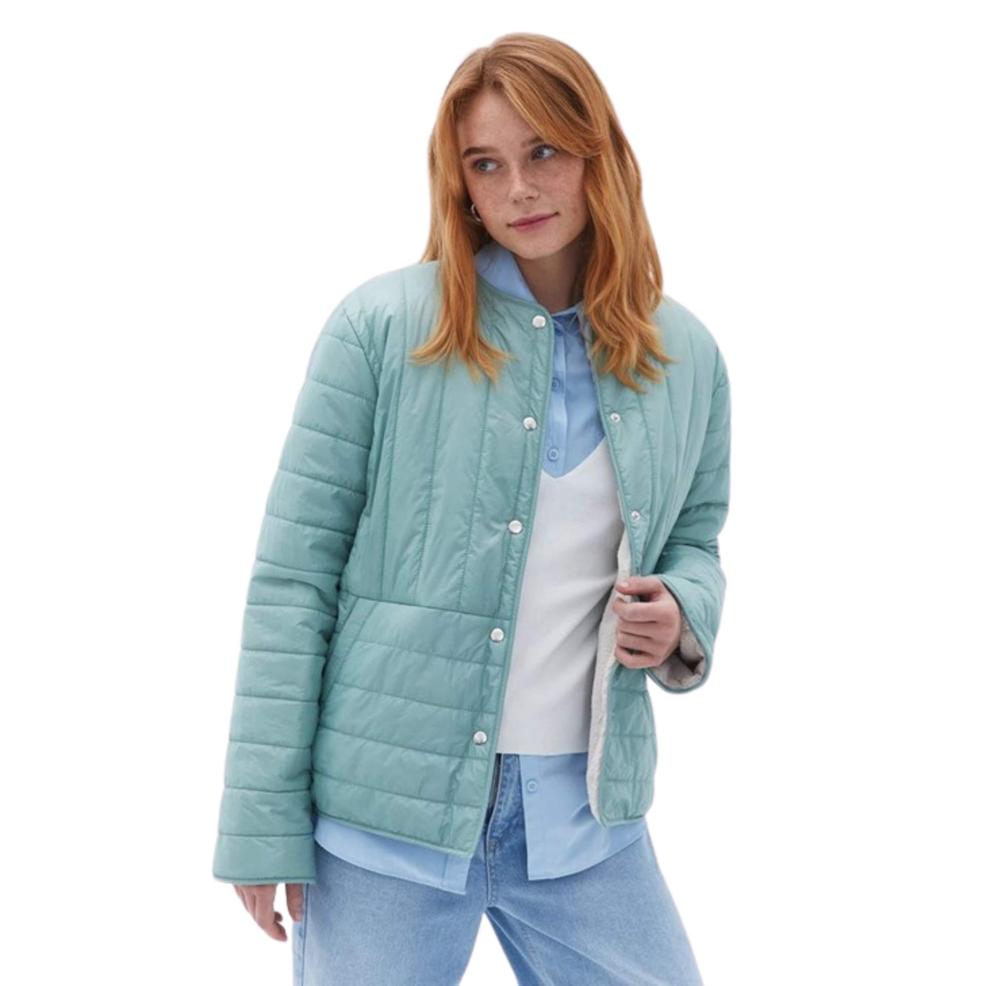 OXXO Womens Jackets L / Green OXXO - Button up puffer jacket