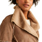 OXXO Womens Jackets L / Brown OXXO - Fur Detailed Suede Jacket