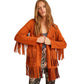 OXXO Womens Jackets S / Brown OXXO - Tassel Suede Jacket