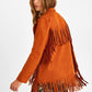 OXXO Womens Jackets S / Brown OXXO - Tassel Suede Jacket