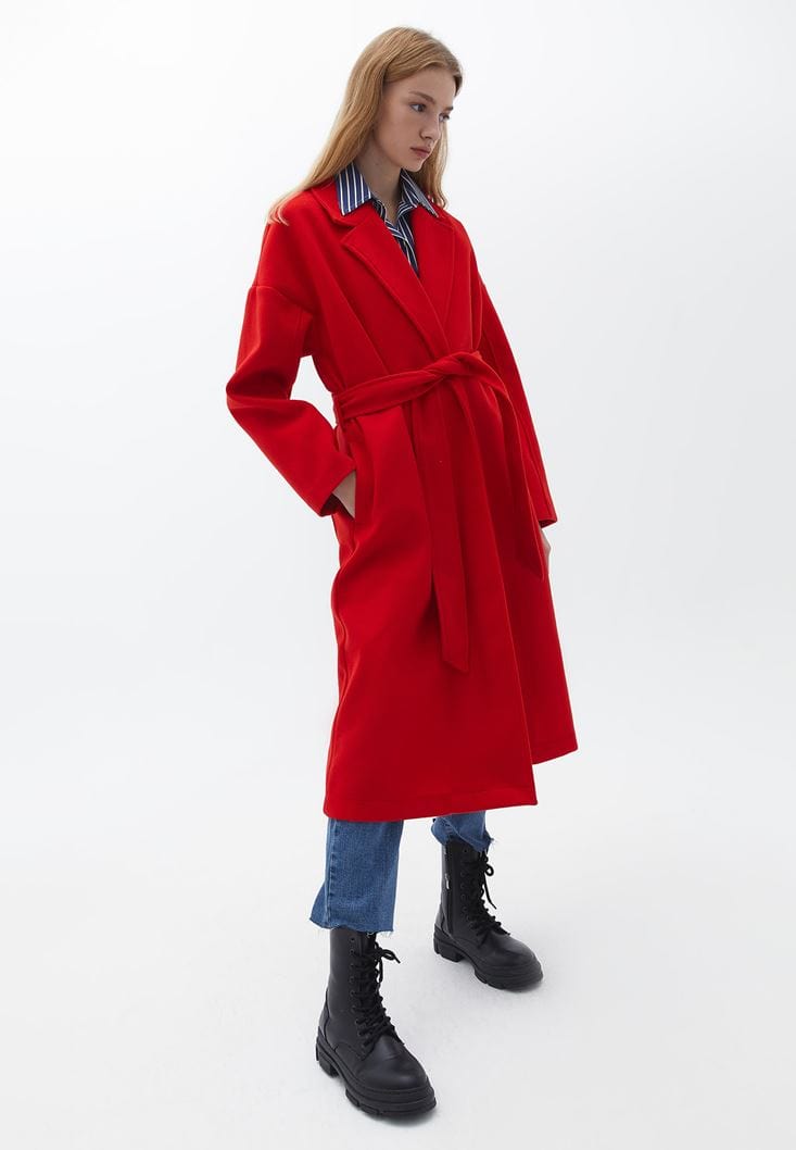 OXXO Womens Jackets OXXO - Tied Up Oversize Coat