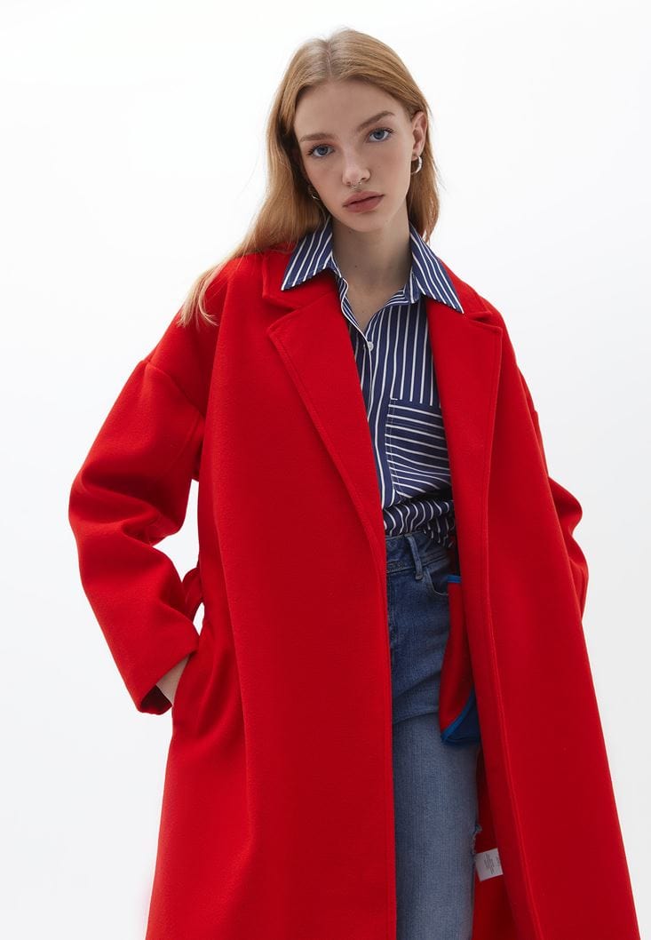 OXXO Womens Jackets OXXO - Tied Up Oversize Coat