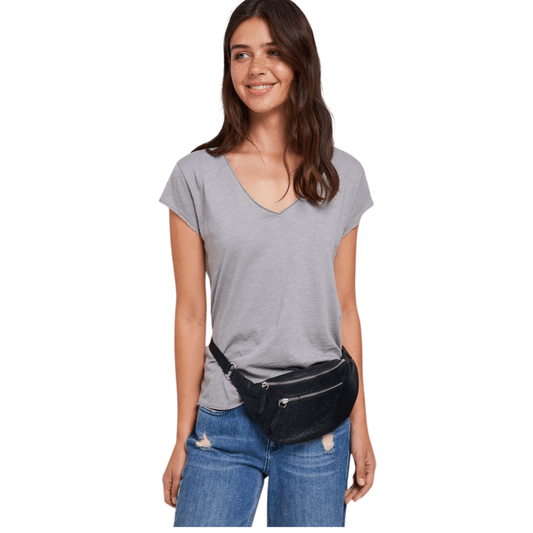 OXXO Womens Tops L / Grey OXXO - Basic T-shirt with V Neck
