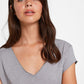 OXXO Womens Tops L / Grey OXXO - Basic T-shirt with V Neck