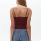 OXXO Womens Tops L / Burgundy OXXO -  Cotton Casual Square Neck Singlet