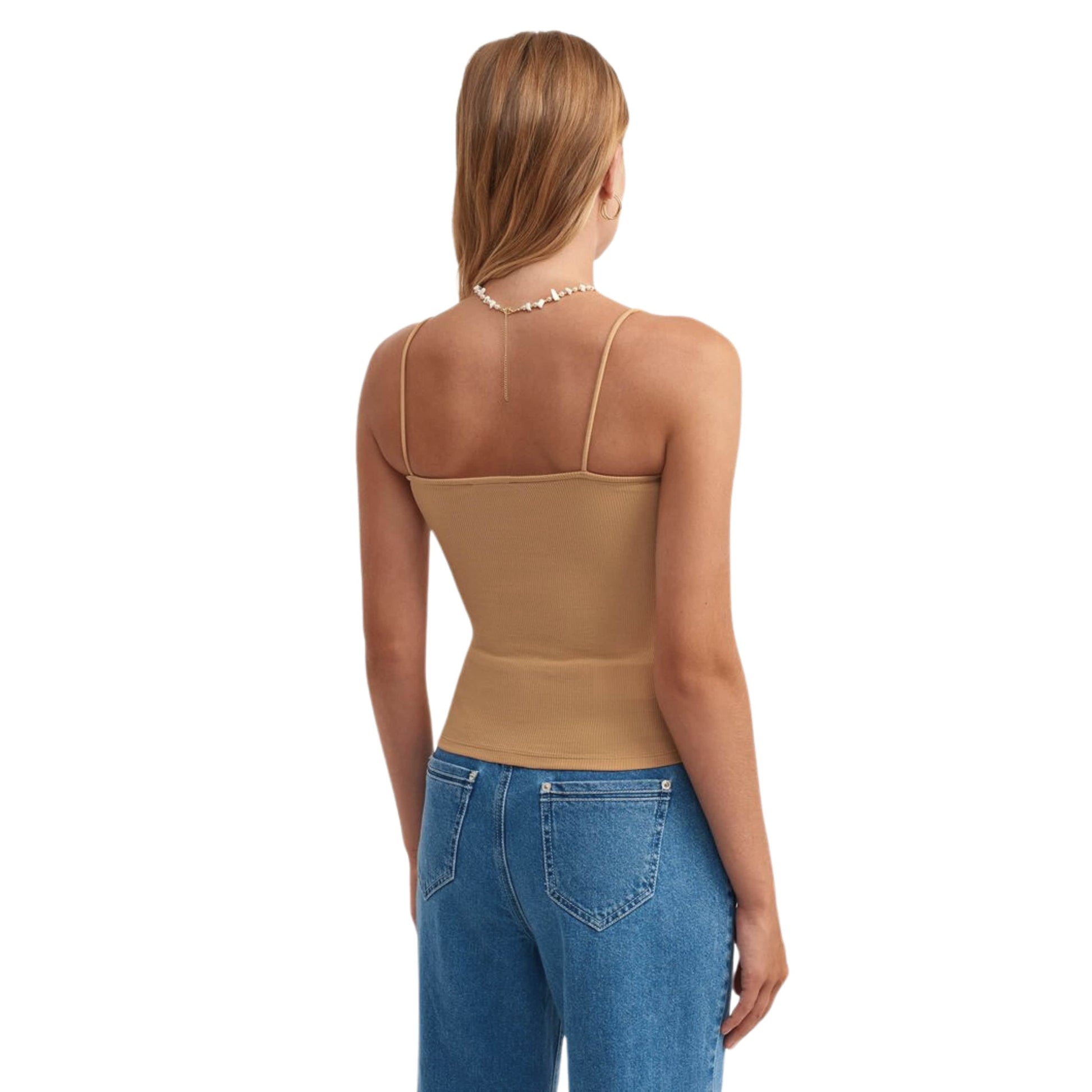 OXXO Womens Tops L / Beige OXXO - Cotton Square Neck Undershirt tank top