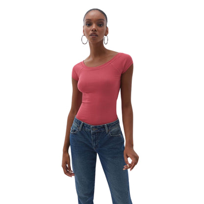 OXXO Womens Tops S / Pink OXXO - Cotton Stretchy Tshirt