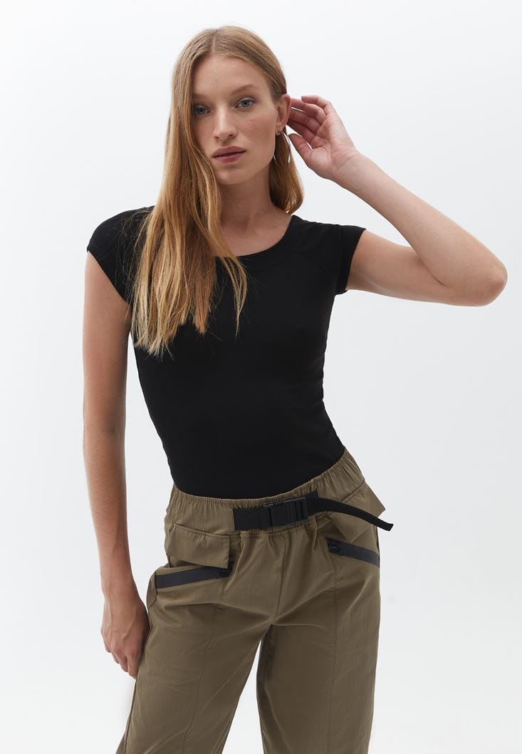 OXXO Womens Tops M / Black OXXO - Cotton Stretchy Tshirt