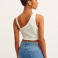 OXXO Womens Tops L / White OXXO - Cream Asymmetrical Strappy Bustier