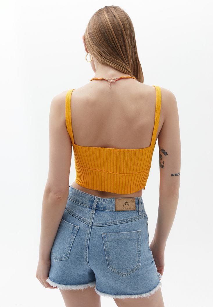 OXXO Womens Tops OXXO - Crop Cut Knitwear Singlet