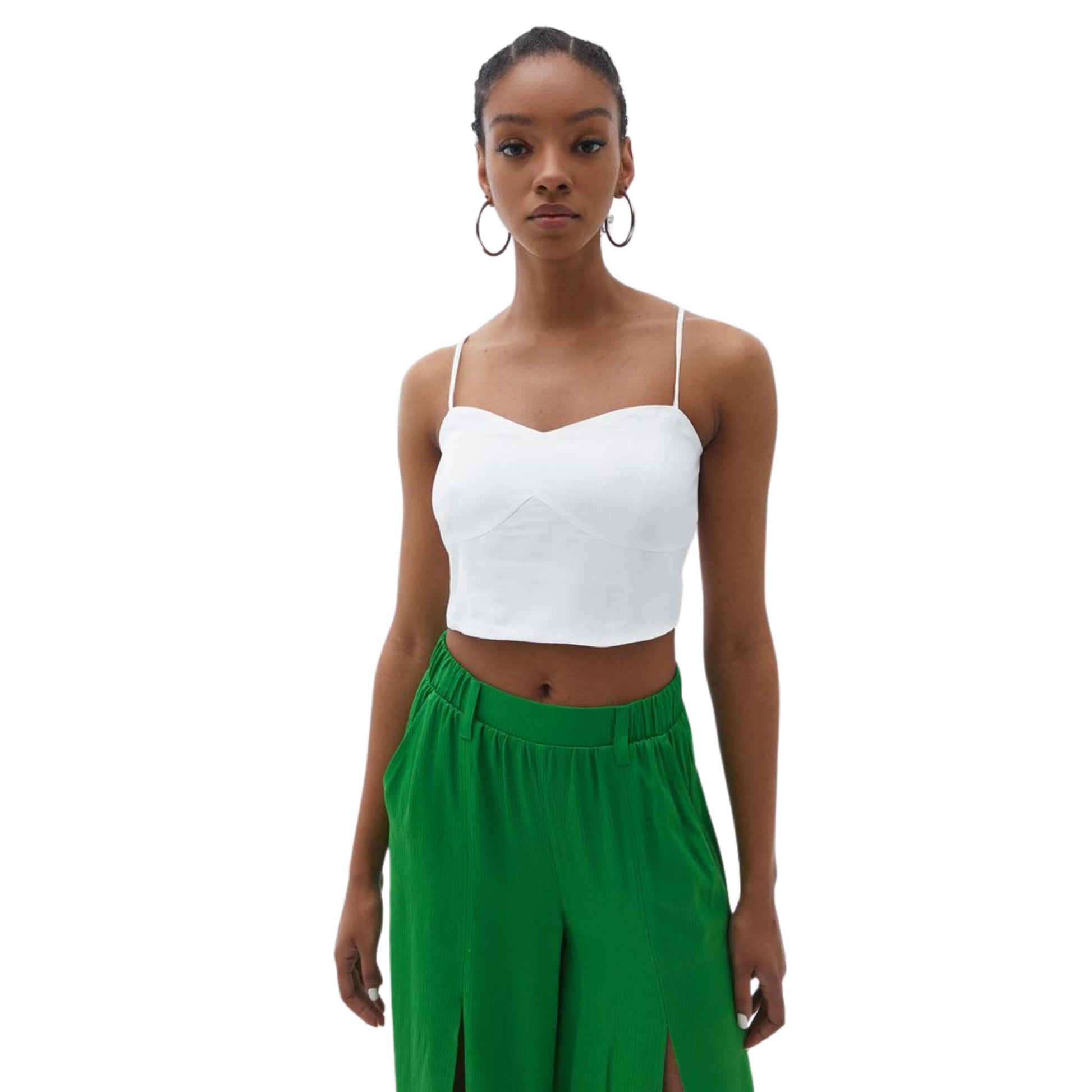 OXXO Womens Tops XL / White OXXO - Crop Top with Thin Straps