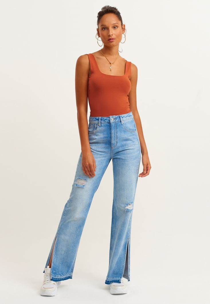 OXXO Womens Tops OXXO - Flexible Textured Square Neck Undershirt