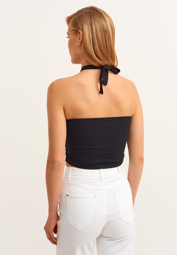 OXXO Womens Tops OXXO -  Halter Cut Out Crop Top
