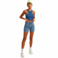 OXXO Womens Tops L / Blue OXXO -Halter Neck Crop Tank Top