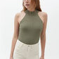 OXXO Womens Tops S / Green OXXO -  Halter Neck Knitted Top