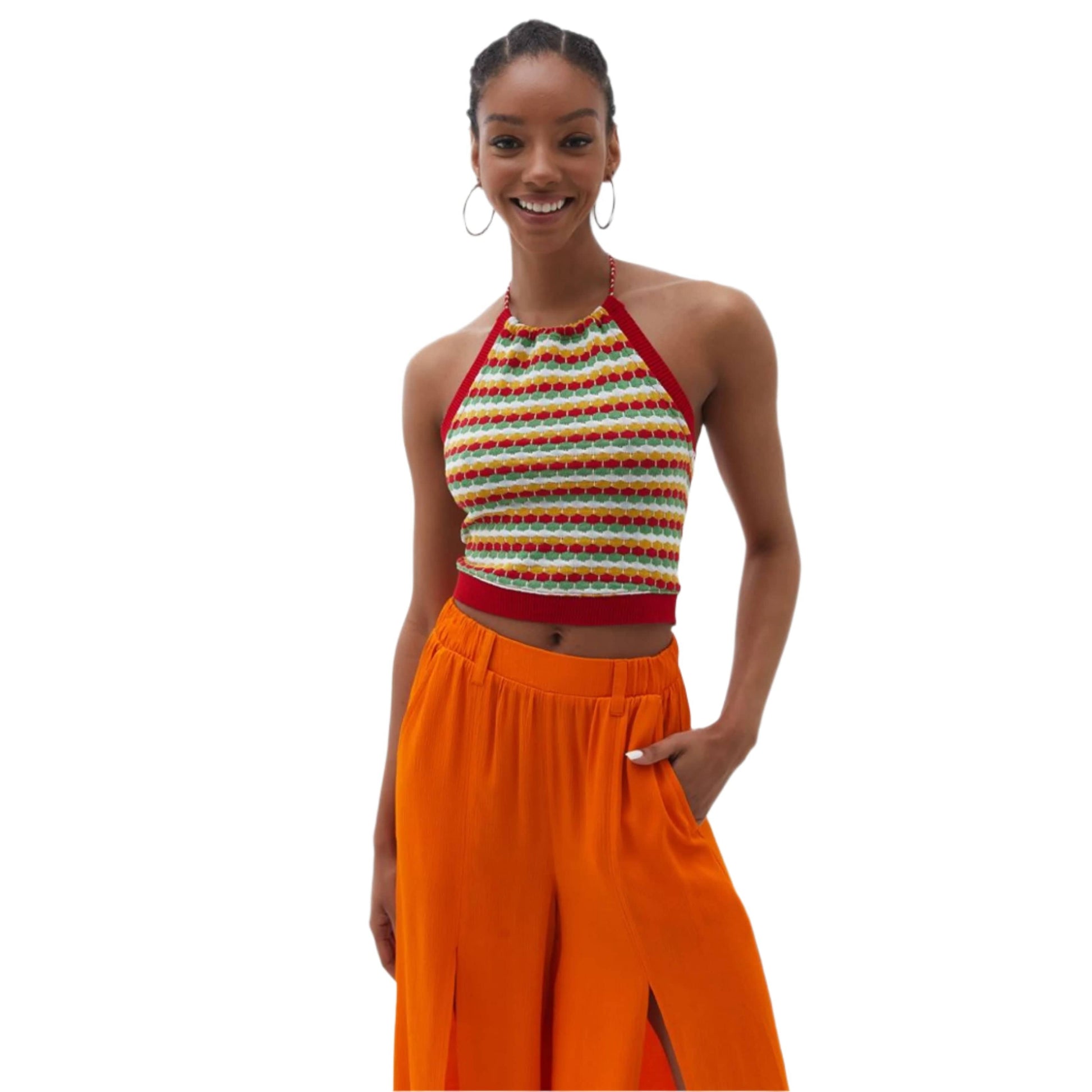OXXO Womens Tops S / Multi-Color OXXO -  Halter Neck Knitted Undershirt