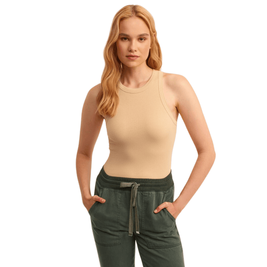 OXXO Womens Tops XS / Beige OXXO - Halter-Neck Tank Top