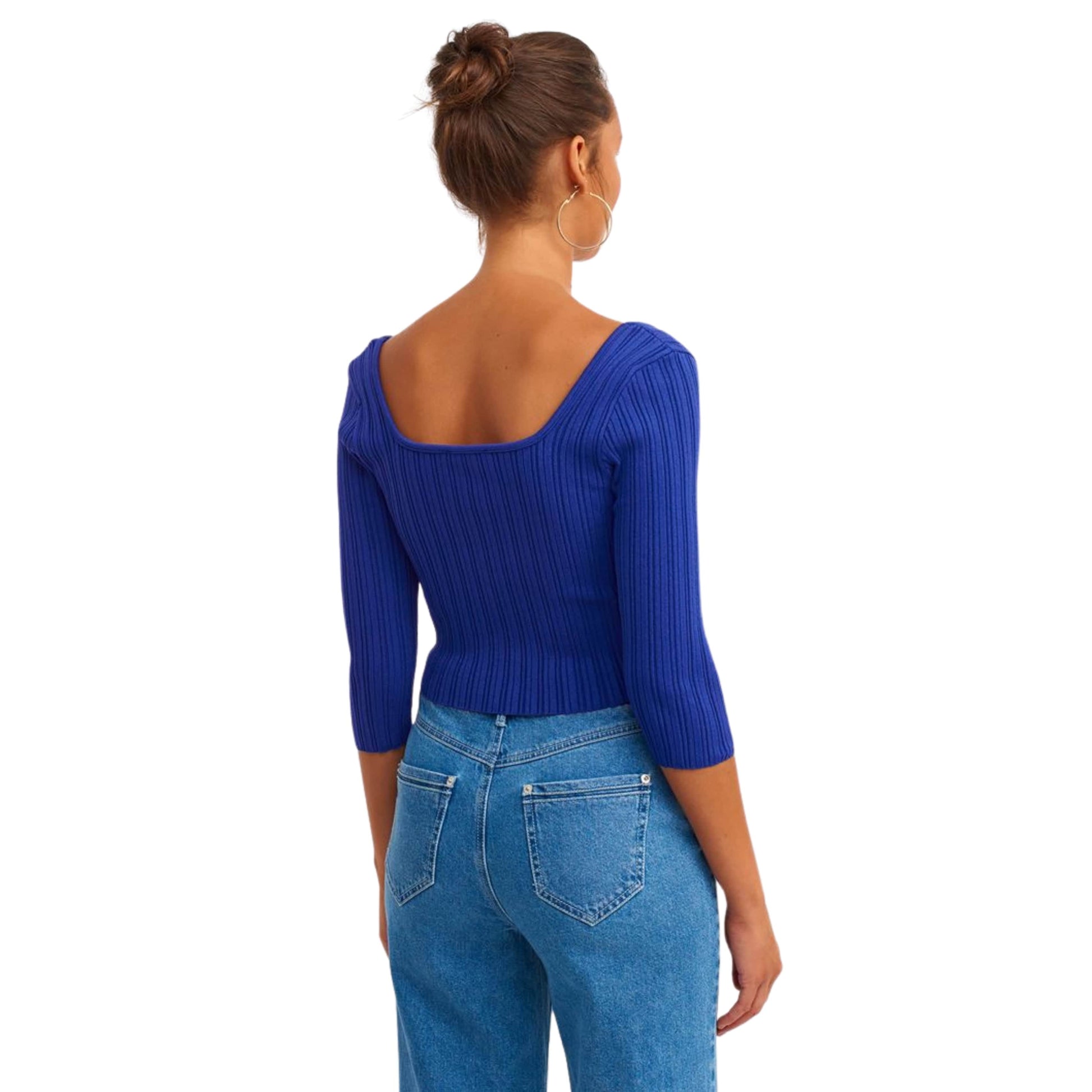 OXXO Womens Tops OXXO - Knitted Detailed Crop blouse