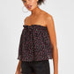 OXXO Womens Tops OXXO - Multicolored Printed Strapless Blouse