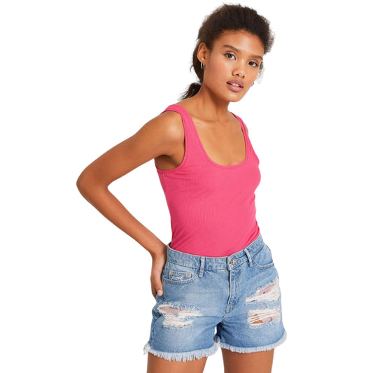 OXXO Womens Tops M / Pink OXXO - Ribbed Textured Tank Top