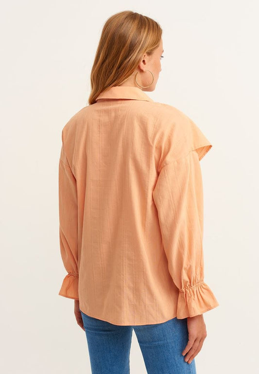 OXXO Womens Tops OXXO -  Ruffle Oversize Shirt