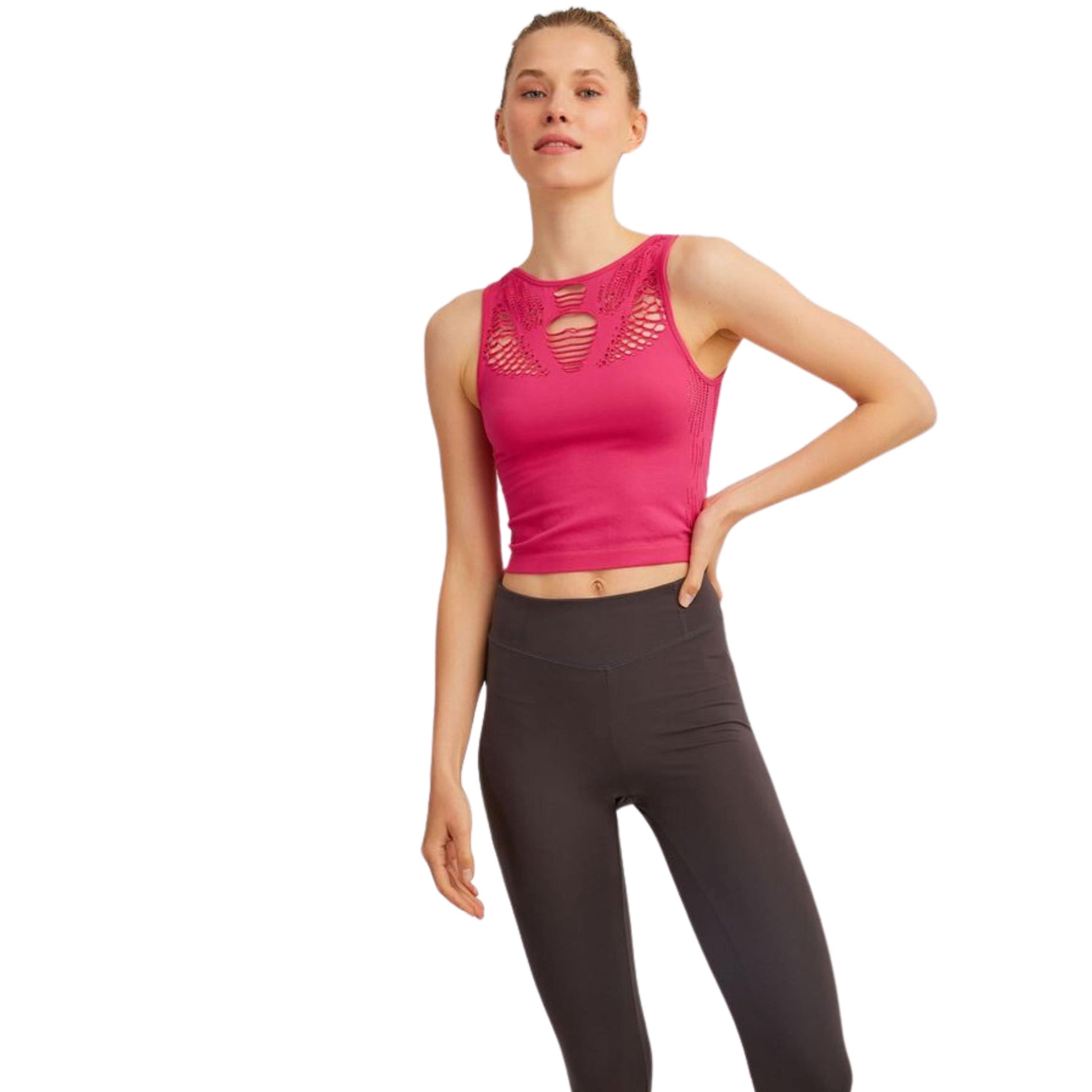 OXXO Womens Tops L / Pink OXXO -  Seamless Crop Top