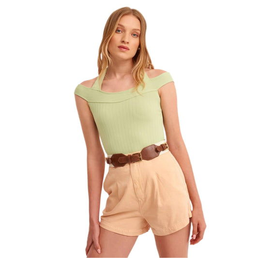 OXXO Womens Tops L / Green OXXO - Strap Detailed Undershirt