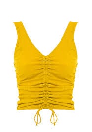 OXXO Womens Tops L / Yellow OXXO -  Textured V-Neck Top