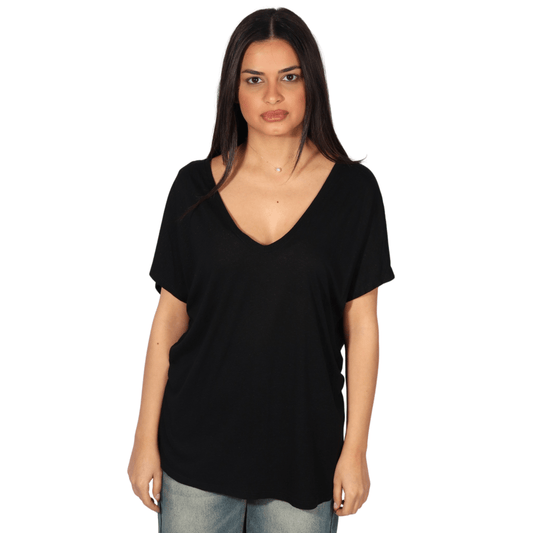 OXXO Womens Tops M / Black OXXO - V Neck Blouse