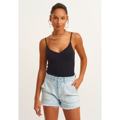 OXXO Womens Tops L / Black OXXO - V Neck cotton Tank Top