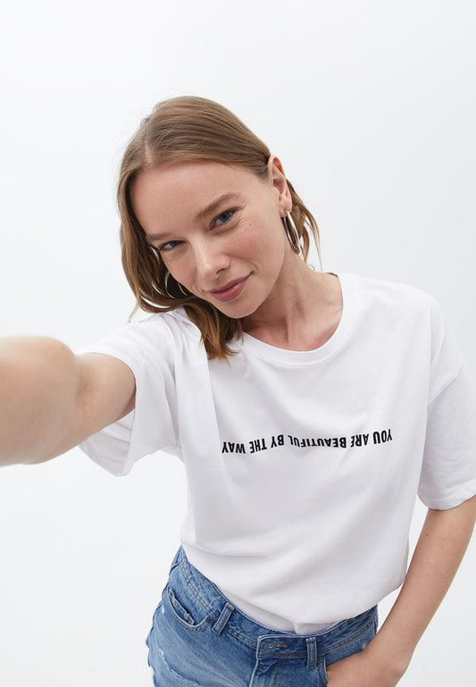OXXO Womens Tops OXXO - You Are Beautiful By The Way T-Shirt