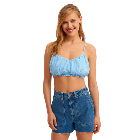 OXXO - Strappy and Pleated Crop Top